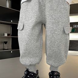 LULU & SKY Boys Tapered Fit High-Rise Joggers Trousers-image-98
