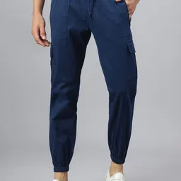 Hubberholme Men Relaxed Straight Leg Pleated Cotton Joggers Trousers-image-40