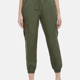 People Women Green Relaxed Joggers Trousers-picture-49