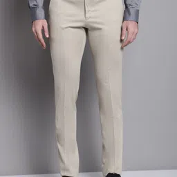 Cantabil Men Comfort Mid Rise Plain Cotton Formal Trousers-picture-19