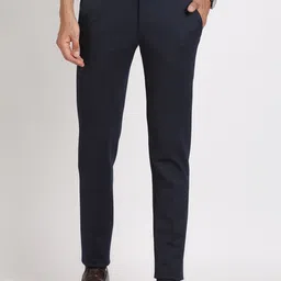 Turtle Men Smart Micro Ditsy Printed Cotton Tapered Fit Formal Trouser-image-98