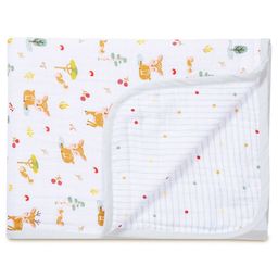 haus & kinder Kids White & Brown Summer 233 GSM Cotton Muslin Single Bed Blanket-image-78