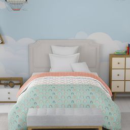 MYTRIDENT White & Blue Geometric Mild Winter 500 GSM Single Bed Comforter-image-51