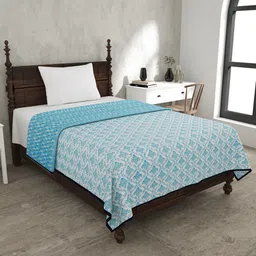 JAIPUR FABRIC Ethnic Royal White Printed Mild Winter 120 GSM Cotton Double Bed Dohar-image-19