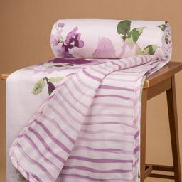 Huesland Purple & Green Floral AC Room Double Bed Dohar-image-28