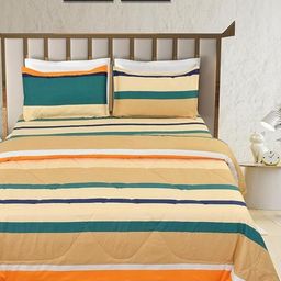 MORADO Beige & Teal Floral 150 GSM Double Bed Comforter-image-70