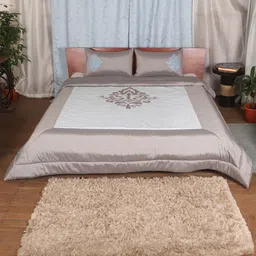 ZEBA Multicoloured Set of 3 Ethnic Motifs Mild Winter 500 GSM Double Bed Quilt with 2 Pillow Shams-22