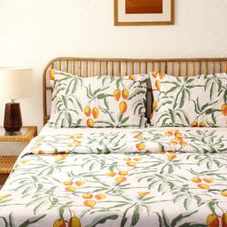 House This White & Orange Floral AC Room 110 GSM Double Bed Dohar-picture-7