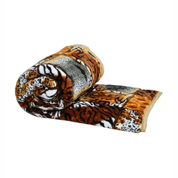 Aura Rust & White Floral Mink Mild Winter 550 GSM Single Bed Blanket-picture-21