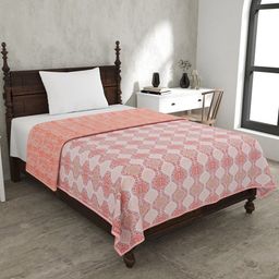 JAIPUR FABRIC Wavy White Ethnic Motifs Cotton Mild Winter 120 GSM Single Bed Dohar-picture-16