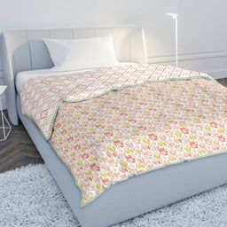 MAYFAIR HOMES LONDON Pink Floral Cotton Mild Winter 150 GSM Reversible Single Bed Dohar-image-38