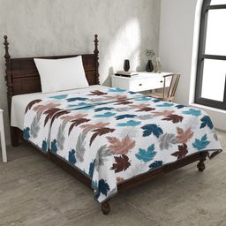 JAIPUR FABRIC Maple Leaf White & Blue Mild Winter 120 GSM Cotton Single Bed Dohar-image-8