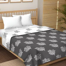 CHICERY White & Black Ethnic Motifs Cotton AC Room 210 GSM Reversible Double Bed Dohar-picture-35