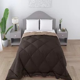 tundwal's Beige & Brown Checked Heavy Winter Double Bed Comforter-picture-18
