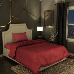 SPACES Red AC Room 500 GSM Single Bed Blanket-13