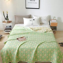 JC HOME Green & White Summer 350 GSM Cotton Single Bed Blanket-image-33