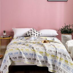 JC HOME White & Blue Cartoon Characters Summer 350 GSM Single Bed Blanket-image-28