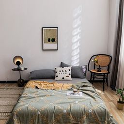 JC HOME Green & White Geometric Summer 800 GSM Double Bed Blanket-image-99