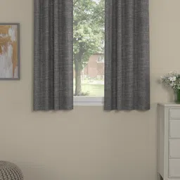 ROSARA HOME Grey Set of 2 Black Out Window Curtains-13