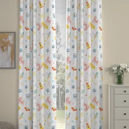 ROSARA HOME Set Of 2 Yellow & White Printed Regular Door Curtains-7