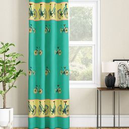 SEJ by Nisha Gupta Fluorescent Green & Cream-Coloured Quirky Door Curtain-33
