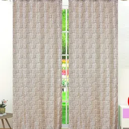 Fresh From Loom Coffee Brown Set of 2 Room Darkening Long Door Curtain-37