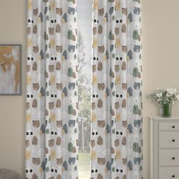 ROSARA HOME Set of 2 Brown & Grey Door Curtain-15