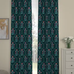 ROSARA HOME Oleara Green & Red 2 Pieces Ethnic Motifs Printed Door Curtains-image-79