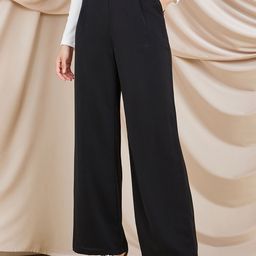 Styli Women Flared High-Rise Pleated Parallel Trousers With Belt-image-53