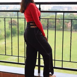 STREET 9 Women Stylish Black Solid High-Rise Trousers-image-71