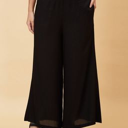 Globus Women Black Relaxed Flared High-Rise Parallel Trousers-picture-44