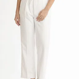 RAREISM Women High Rise Cotton Parallel Trousers-picture-16