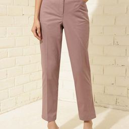 Fabindia Women High-Rise Cotton Plain Regular Trousers Trouser-image-4