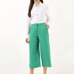 Marks & Spencer Women Green High-Rise Trousers-picture-42