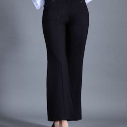 Chemistry Women Relaxed Fit High-Rise Slits Bootcut Trouser-image-43