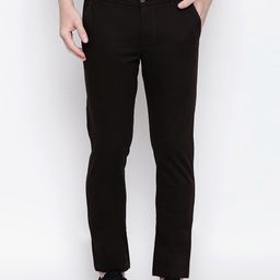 Basics Men Coffee Brown Tapered Fit High-Rise Trousers-image-103