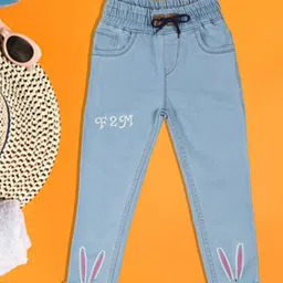 A-Okay Kids Embroidered Slim Fit Clean Look Cotton Denim Jeans-picture-51