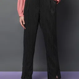 Vero Moda Women Striped Straight Fit High-Rise Trousers-picture-40