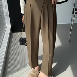LULU & SKY Women Straight Fit High Rise Trousers-picture-48