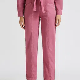 Pepe Jeans Women Comfort Pure Cotton Loose Fit High-Rise Trousers-picture-23