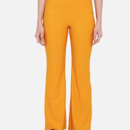 Orchid Blues Women Mustard Yellow High-Rise Trousers-image-43
