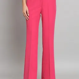 PowerSutra Pink Women Relaxed Easy Wash Bootcut Trousers-picture-55