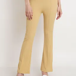 Popwings Women Mid-Rise Relaxed Fit Bootcut Trousers-image-77