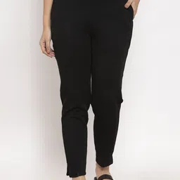 Trend Level Women Relaxed Straight Leg Easy Wash Woollen Trousers-picture-36