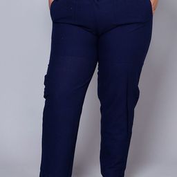 Prin Fashion House Women Plus Size Relaxed Straight Leg Fit Cotton Trousers-image-97