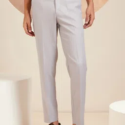DENNISON Men Smart Tapered Fit Easy Wash Formal Trousers-image-38