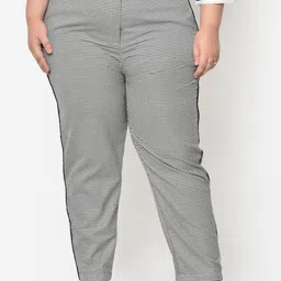 wild U Plus Size Women Black Slim Fit Easy Wash Trousers-image-88