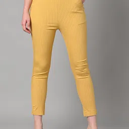 Vastraa Fusion Women Striped Skinny Fit Easy Wash Trousers-image-36