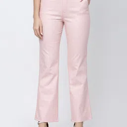 Westwood Women Smart Regular Fit Mid Rise Easy Wash Linen Bootcut Trousers-image-87