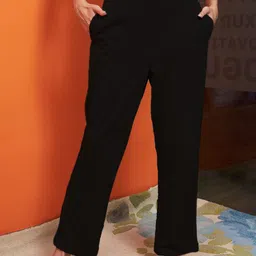 Athena Immutable Women Smart Mid-Rise Easy Wash Parallel Trousers-image-4